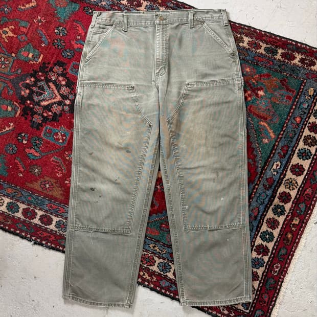 OG USA Made 칼하트 B01 더블니 팬츠 칼하트 MOS 모스그린