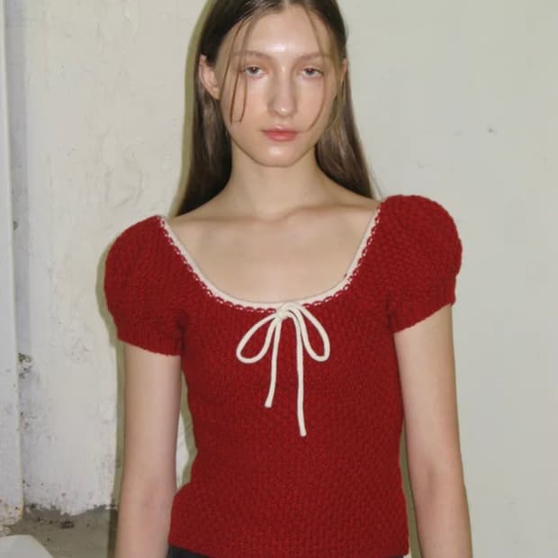 시눈 퍼프 니트 탑(뉴진스 하니 착용)