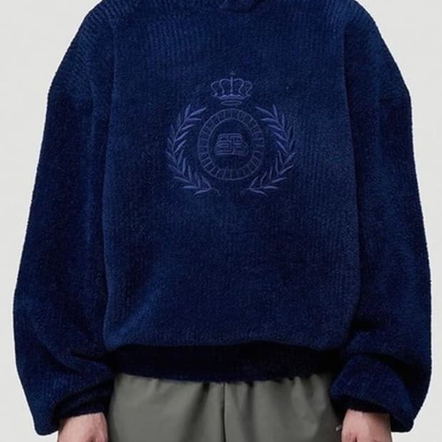 발렌시아가 BB 월계수 로고 엠브로이드 타월 후드