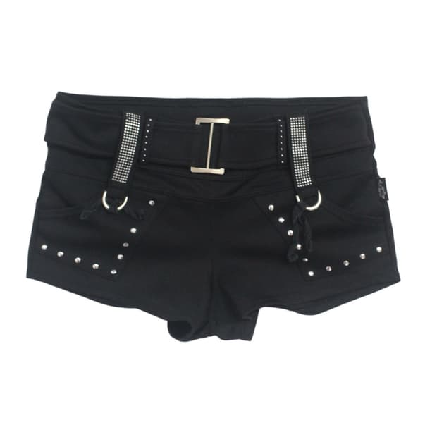 Summer Y2K shorts (sliver belt)