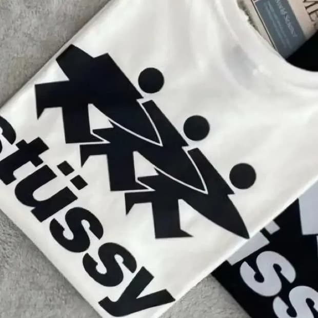 스투시 서프워크 반팔티 새상품 블랙/화이트