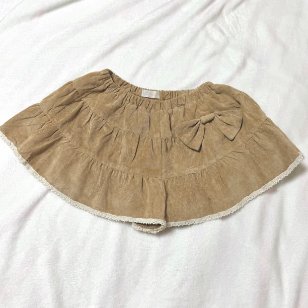 리즈리사 라떼 브라운 리본 큐롯 히메 갸루 러블리 로걀 빈티지 히메카지