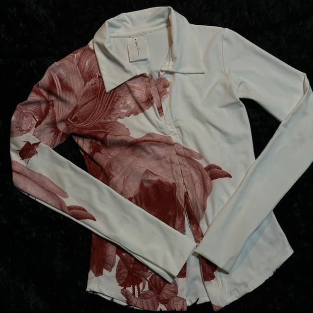 Nache half tone jersey shirt white