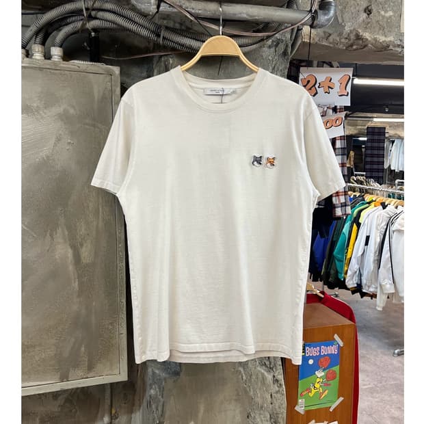 메종키츠네 더블폭스 반팔티 화이트 L #csz3412