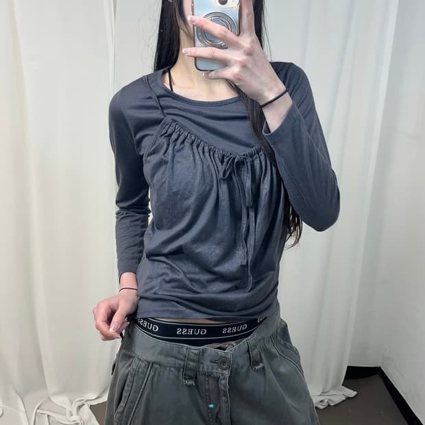 y2k 그런지 레이어드 롱슬리브