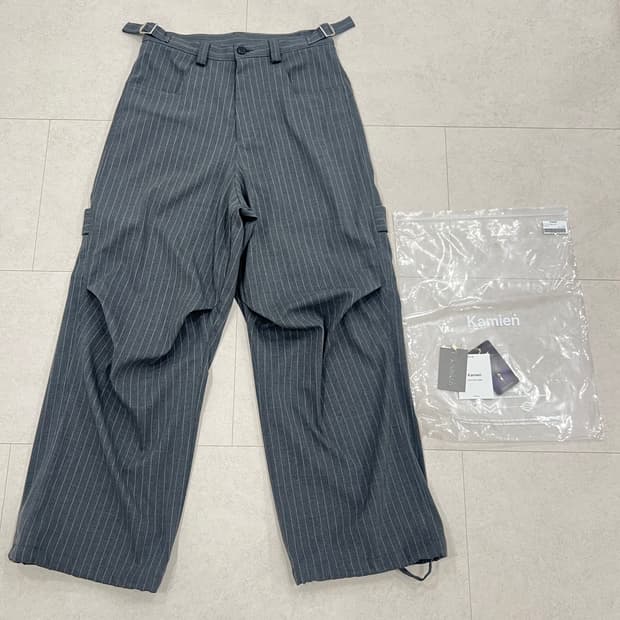 (택포,1)카미엔 올데이 배기 팬츠 스트라이프 팝니다