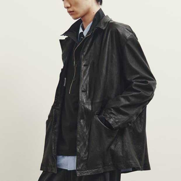 [구매] 유스 레더 피코트 L