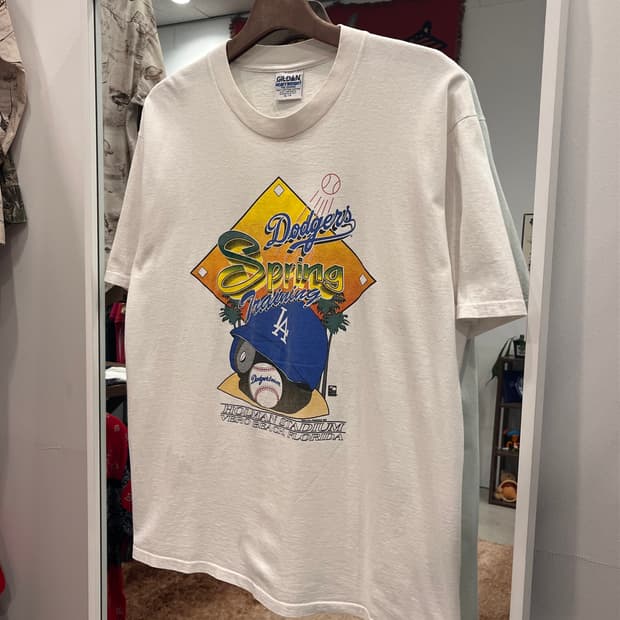 90s Gildan 길단 MLB LA 다저스 베이스볼 반팔 티셔츠