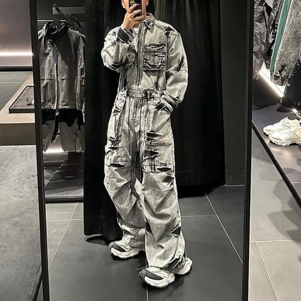 준지 데님 점프수트 44