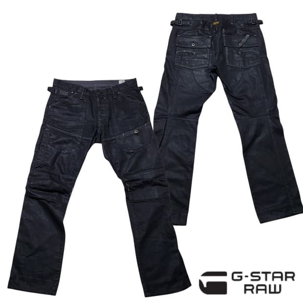 (34) G star raw 지스타로우 블랙 코팅진 펑크가죽바지