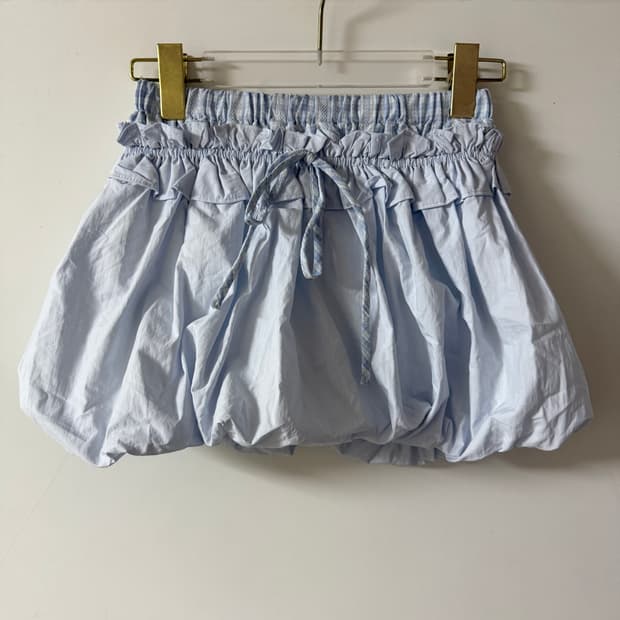 새상품 여자 체크 펌킨 반바지 (스카이블루)