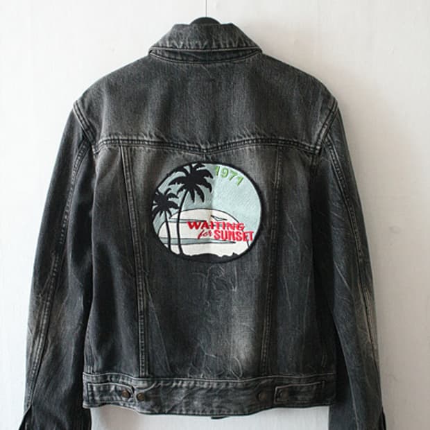 SAINT LAURENT 생로랑 블랙 그레이 데님 자켓