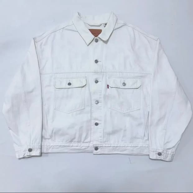 리바이스 화이트 데님 자켓 xl