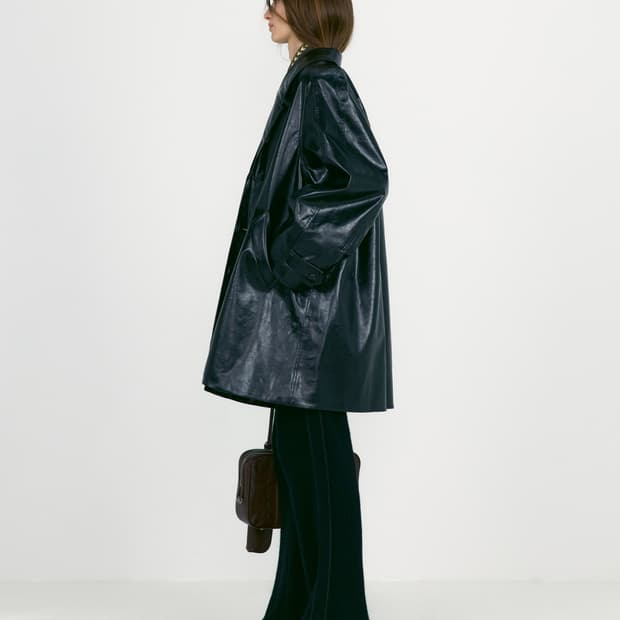 로우클래식 TEXTURED LEATHER HALF COAT 레더 자켓