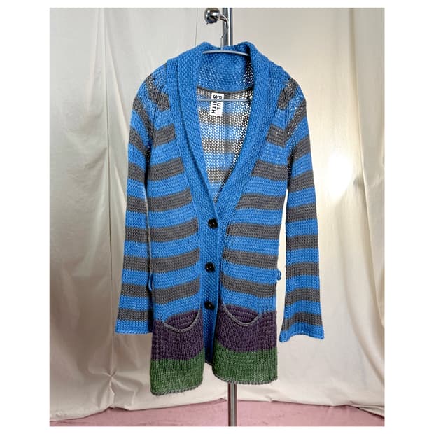 Paul Smith pink 스트라이프 롱 니트 가디건