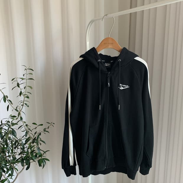 프로스펙스 오리지널 라인 배색 후드 집업 저지 트랙탑