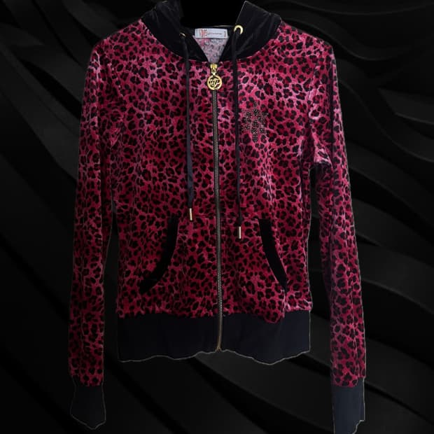 레오파드 후드집업