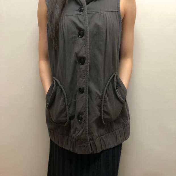 빈티지 그레이 버튼 베스트