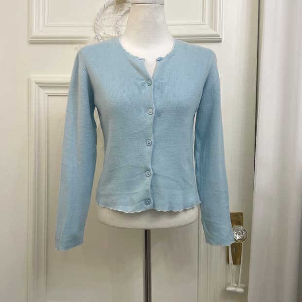 GAP sky-blue line point basic cardigan