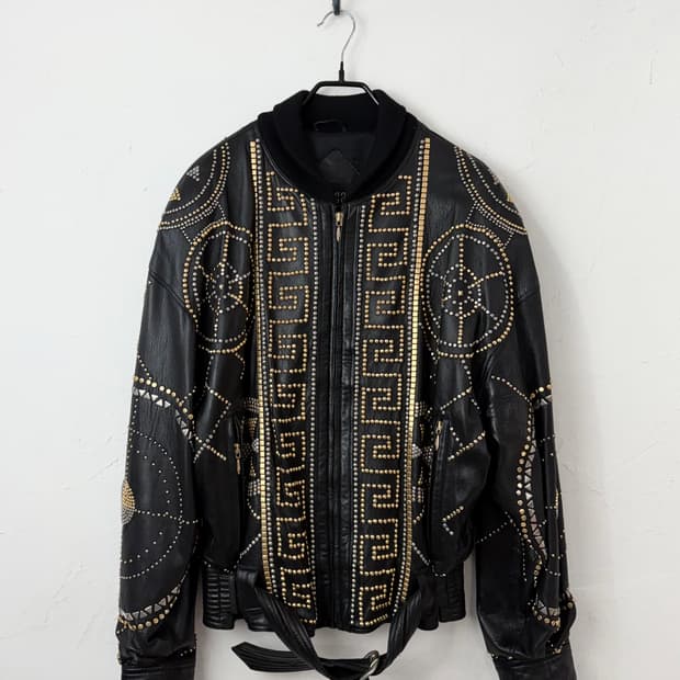 90s gacca 스터디드 레더 봄버