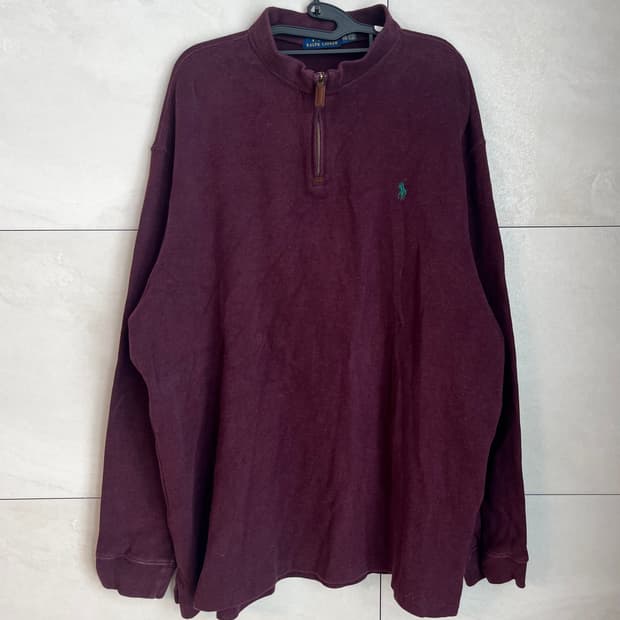 [2XL] 폴로 랄프로렌 하프집업 버건디 니트 
