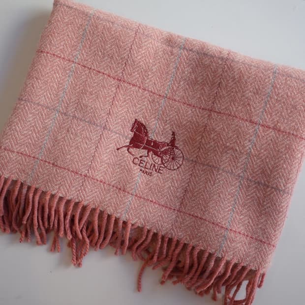 CELINE 셀린 헤링본 울 숄