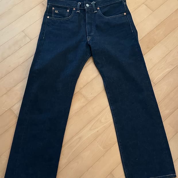 RRL 데님 원워시 스트레이트 셀비지 (32)