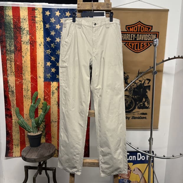 칼하트 오리지널 멕시코 생산 코튼트윌 워크 카펜터 팬츠 아이보리 N380