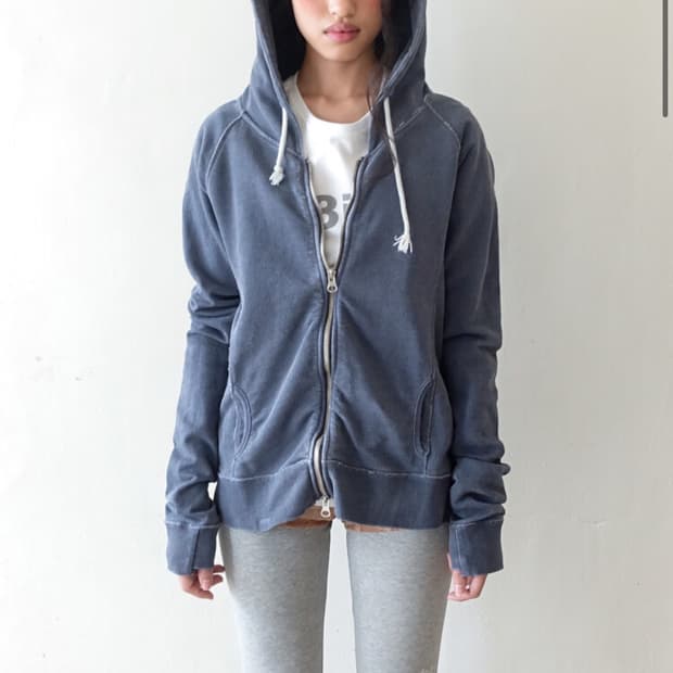 샵페어리 washed lily hoodie (purple blue)