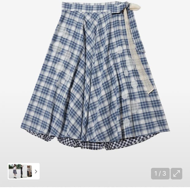 더뮤지엄비지터 CHECK BUBBLE WRAP SKIRT 스커트 