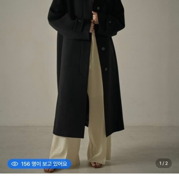 파사드패턴 캐시미어 발마칸 코트 블랙 s