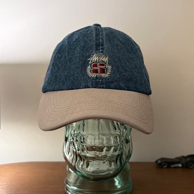 Stussy 스투시 데님 스웨이드 크레스트 볼캡