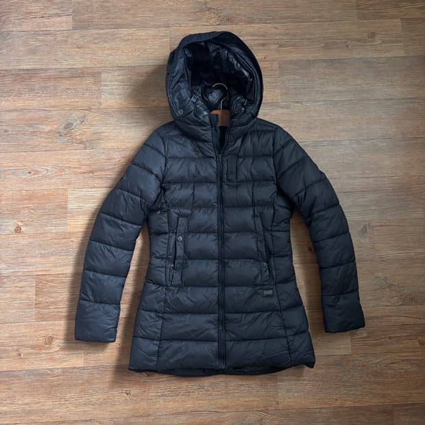 지스타 로우 RAW 블랙 패딩 후드 점퍼 여성 S 슬림 휘슬러 