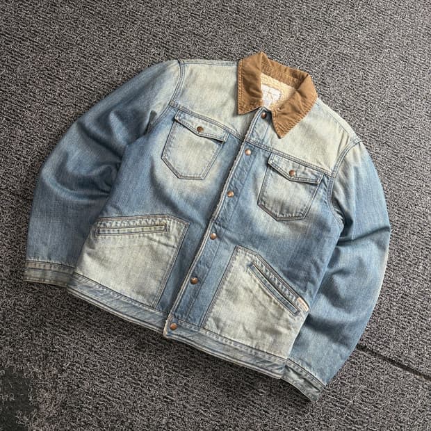 캘빈클라인 코듀로이 카라 데님 트러커 워크 자켓 3412