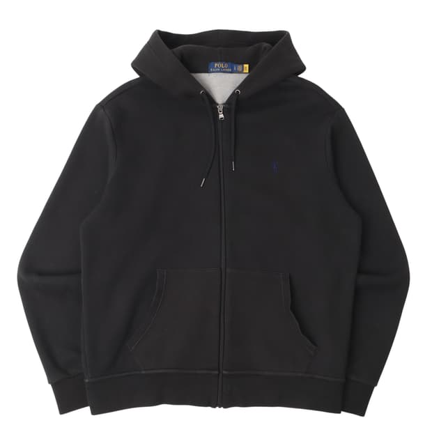폴로 랄프로렌 qr 블랙 플리스라이닝 후드집업