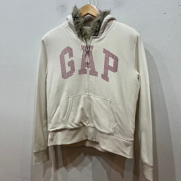 GAP 갭 y2k 퍼 이너플리스 핑크로고 후드집업 