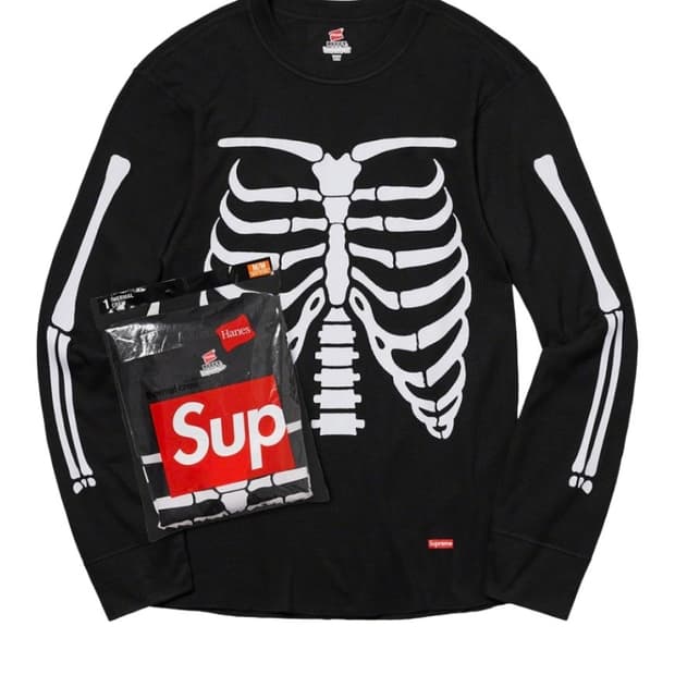 슈프림 헤인즈 본 티셔츠 L