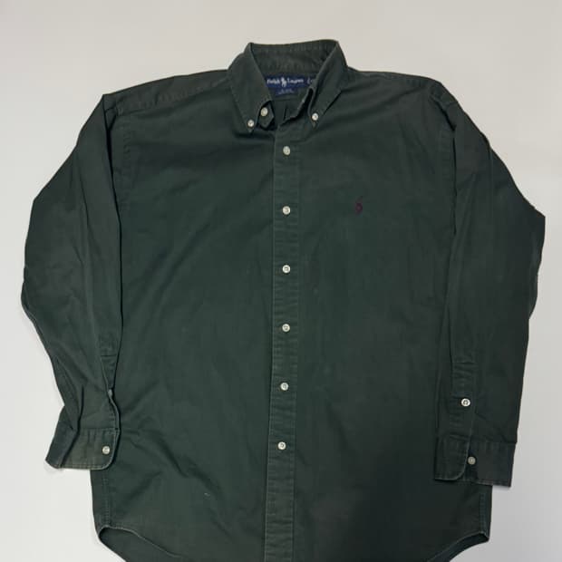 폴로 랄프로렌 블레이크 빈티지 카키 오버핏 코튼 셔츠 XL