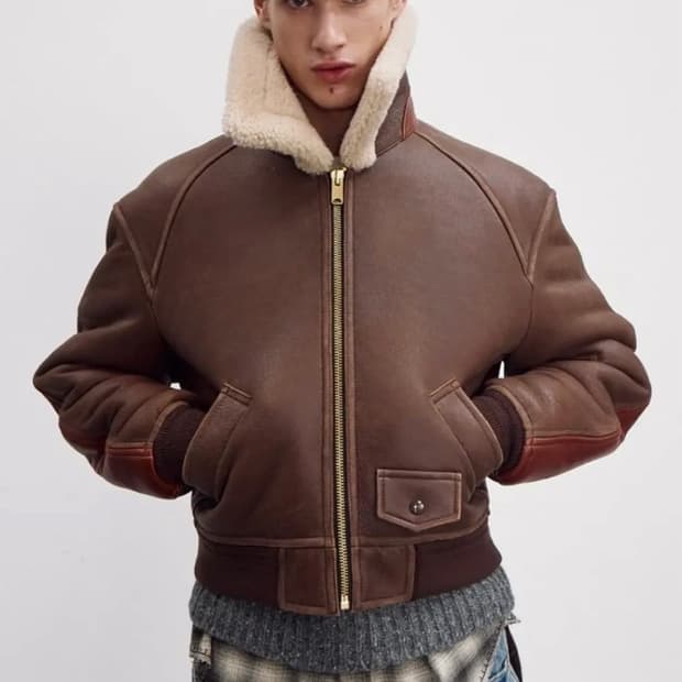 [M] 렉토 클래식 시어링 라이닝 레더 가죽 무스탕 점퍼 자켓