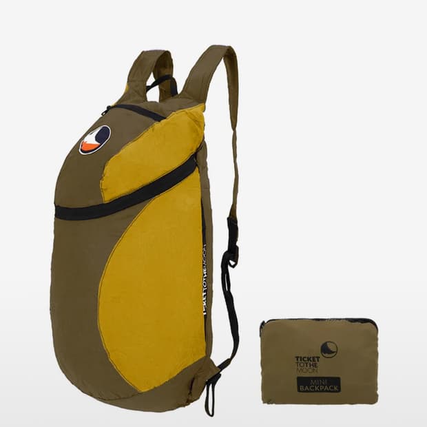 <새상품> 티켓투더문 미니 백팩 15L 브라운 다크옐로우