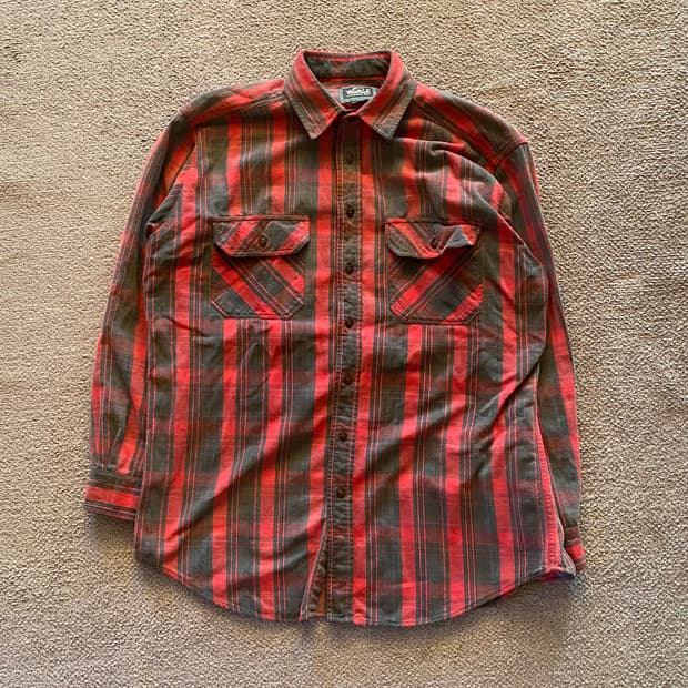 80's 울리치 헤비 플란넬 럼버잭 셔츠 L