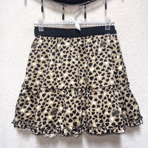 안나수이 라떼갸루 로걀 호피 하트 프릴 튜튜 도트 샤스커트 캉캉치마 양면