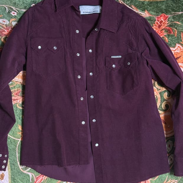 CORDUROY WESTERN SHIRTS BURGUNDY