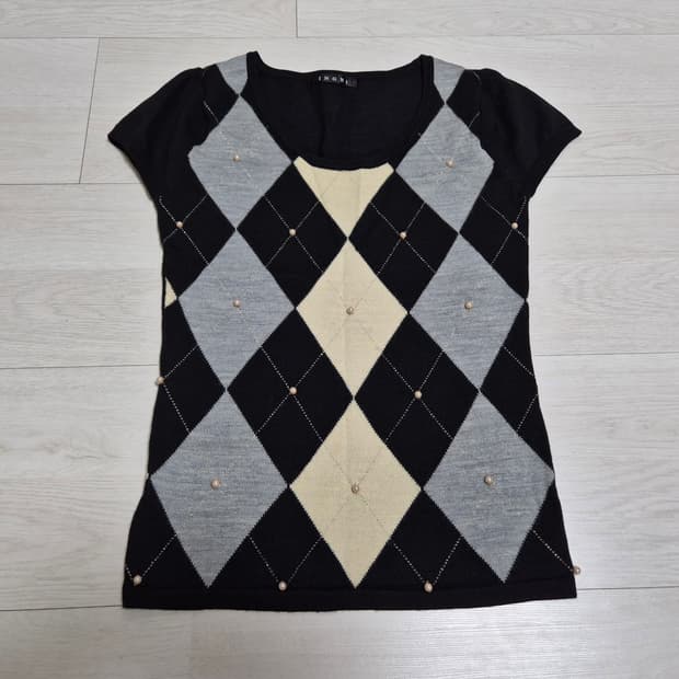 INGNI 아가일 진주 니트 조끼