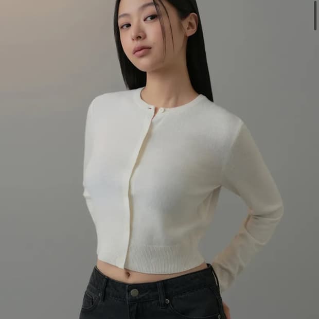 무신사스탠다드 램스울 라운드넥 크롭 가디건 L사이즈