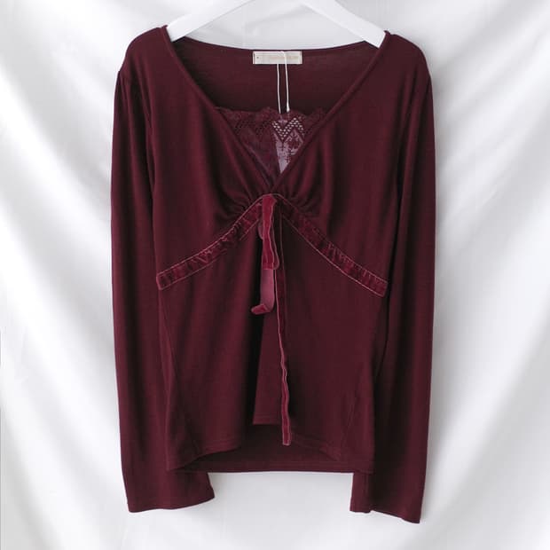 ribbon lace long sleeve