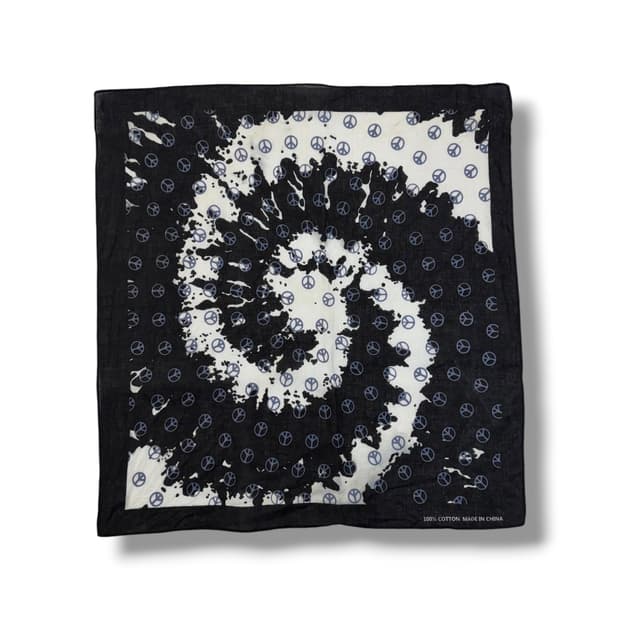 빈티지 피스 마크 사이키델릭 반다나 (54x51cm)