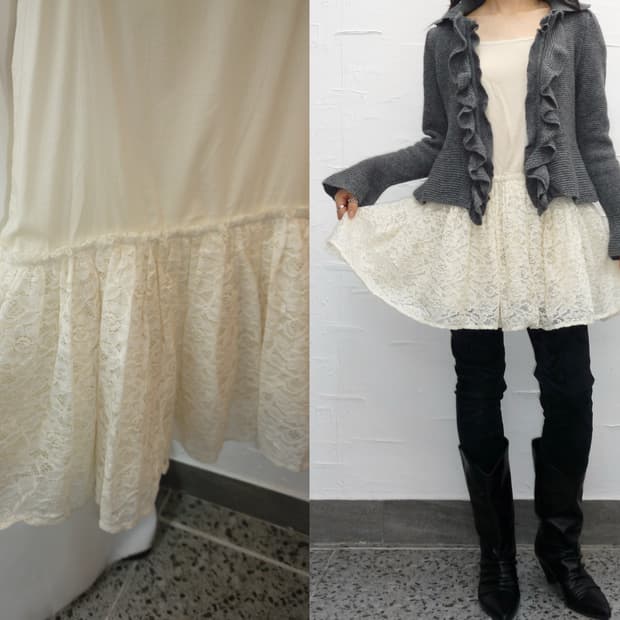 Cozy ivory layered dress