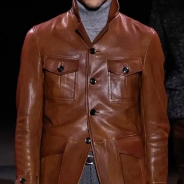 TOM FORD LEATHER CARCOAT COW HIDE