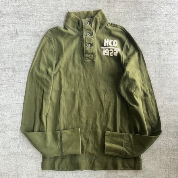 Hollister 홀리스터 올드스쿨1922 넥스웻셔츠 카 키